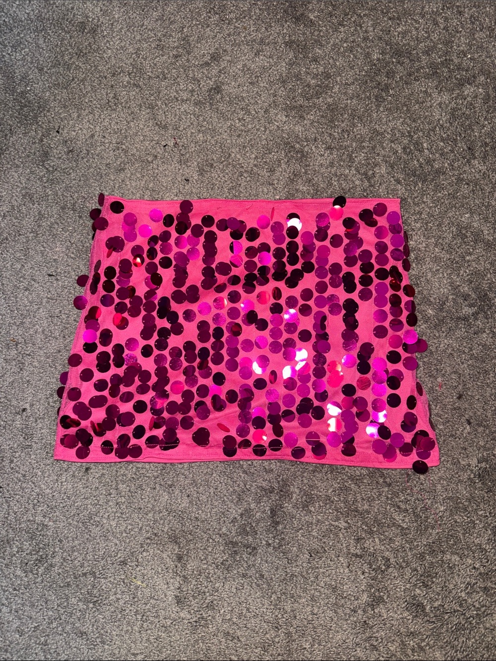 Pink Sequin Mini Skirt